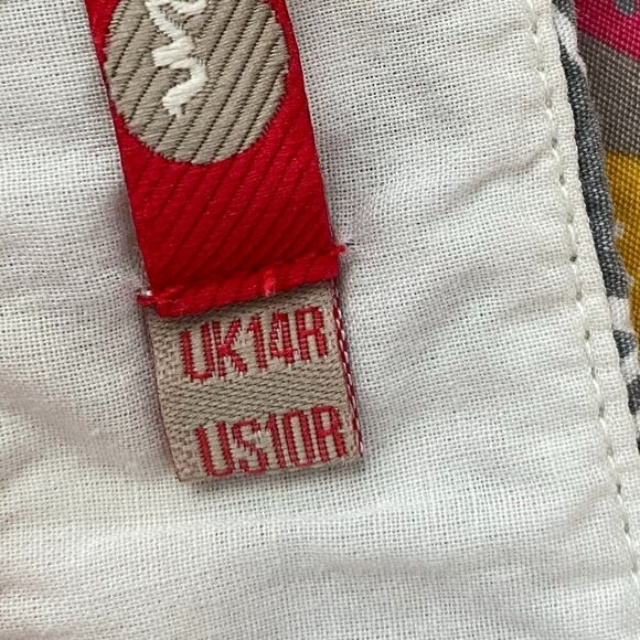 Boden Pink Gray Yellow Leaf Print Skirt - Picture 8 of 11